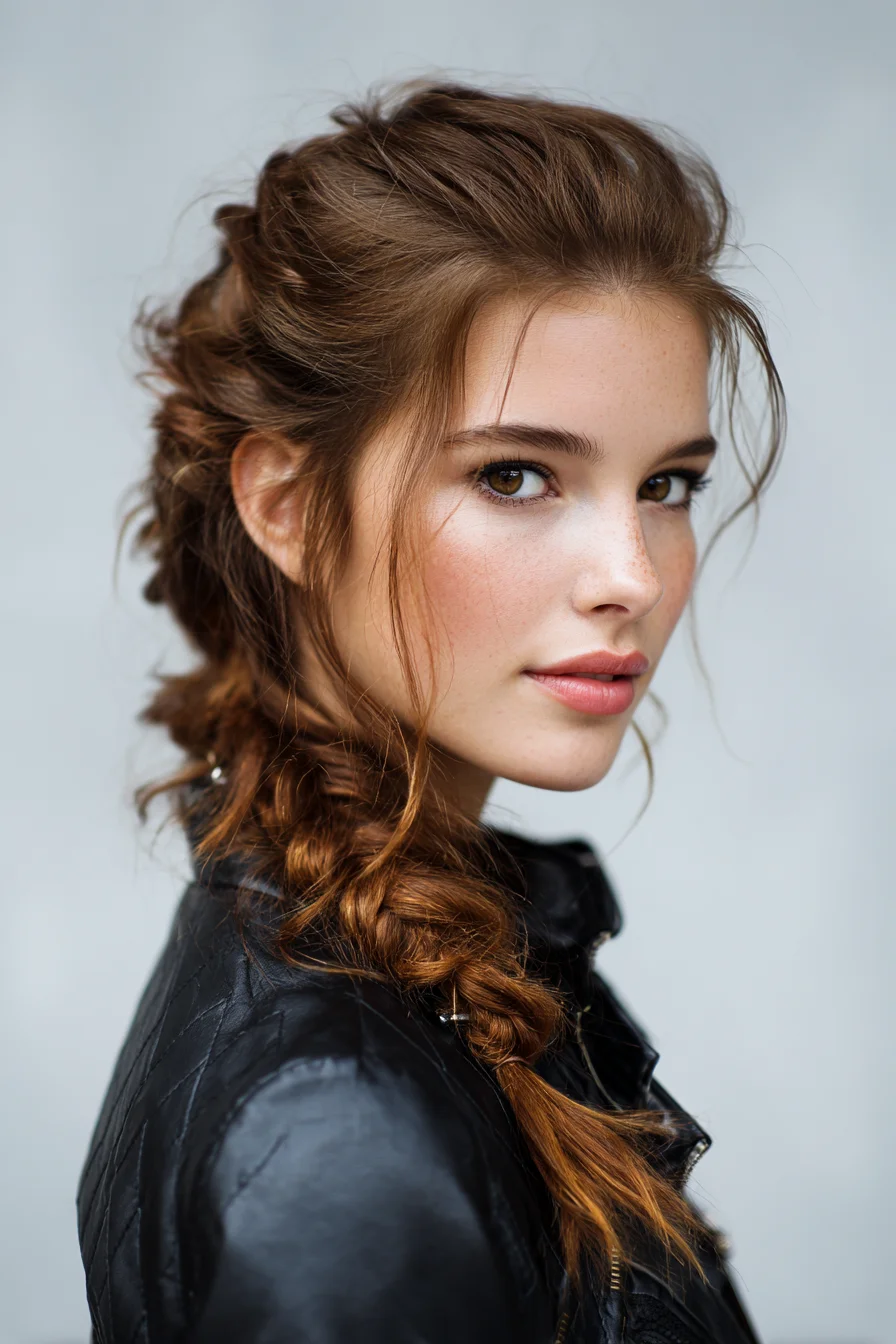 Textured Loose Side Braid with Face‑Framing Tendrils