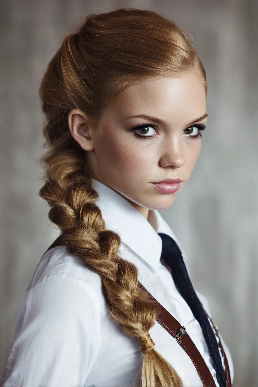 Voluminous Textured Side Braid — Pull-Through/Pancaked Braid for Long Hair