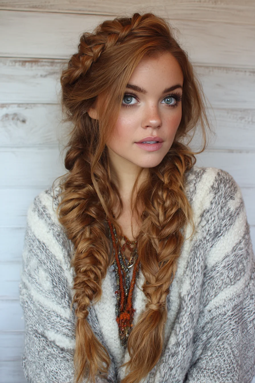 Boho Crown Dutch with Dual Fishtail Braids