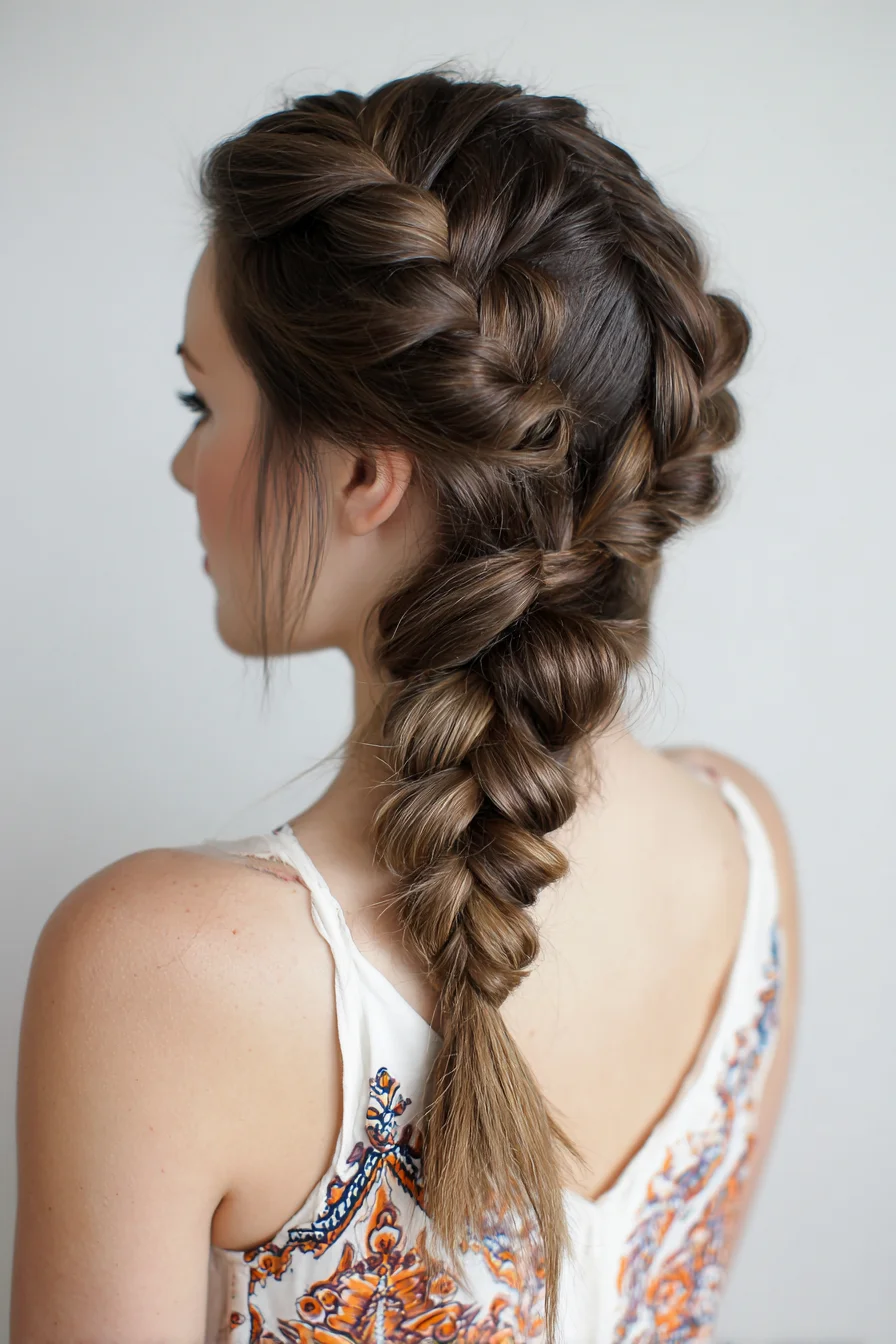 Chunky Dutch-to-Fishtail Braid — Textured Style for Medium–Long Hair