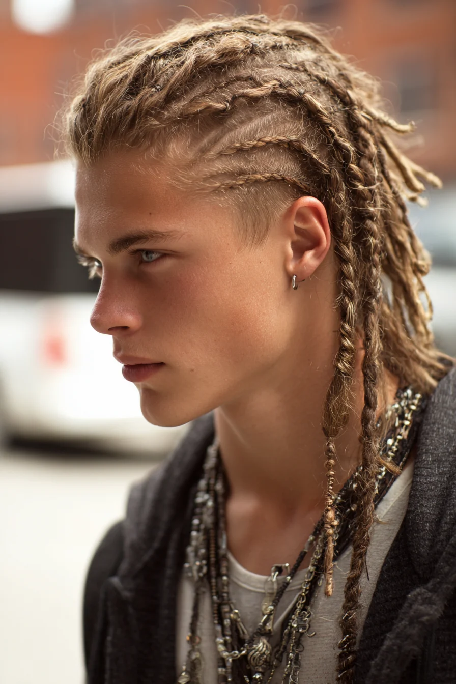 Cornrow Undercut with Free-Hanging Braids — Tight Scalp Braids to Twists