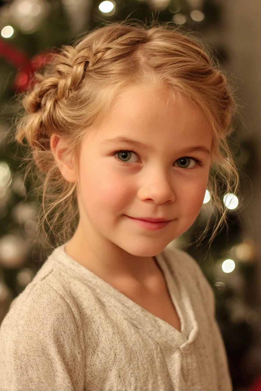 Crown Double Dutch Braids into Low Messy Buns — Textured Updo for Fine to Medium Hair