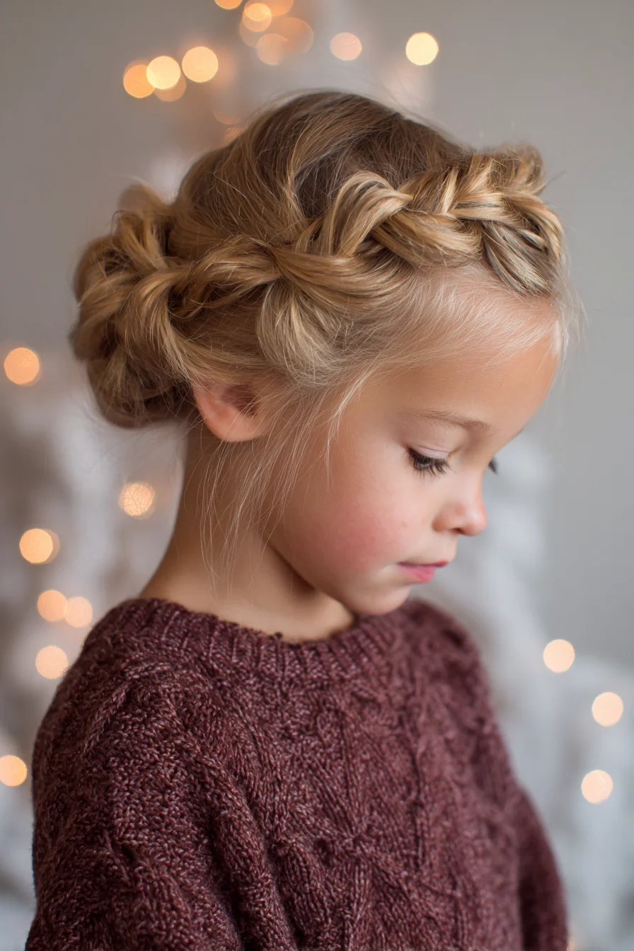 Crown Halo Braid into Low Bun — Braided Updo for Fine to Medium Hair
