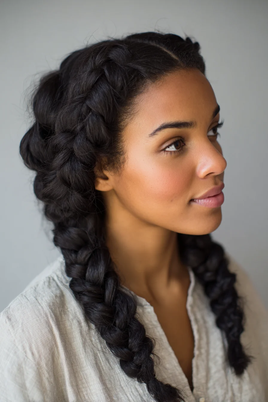 Double Dutch Boxer Braids for Thick, Textured Hair