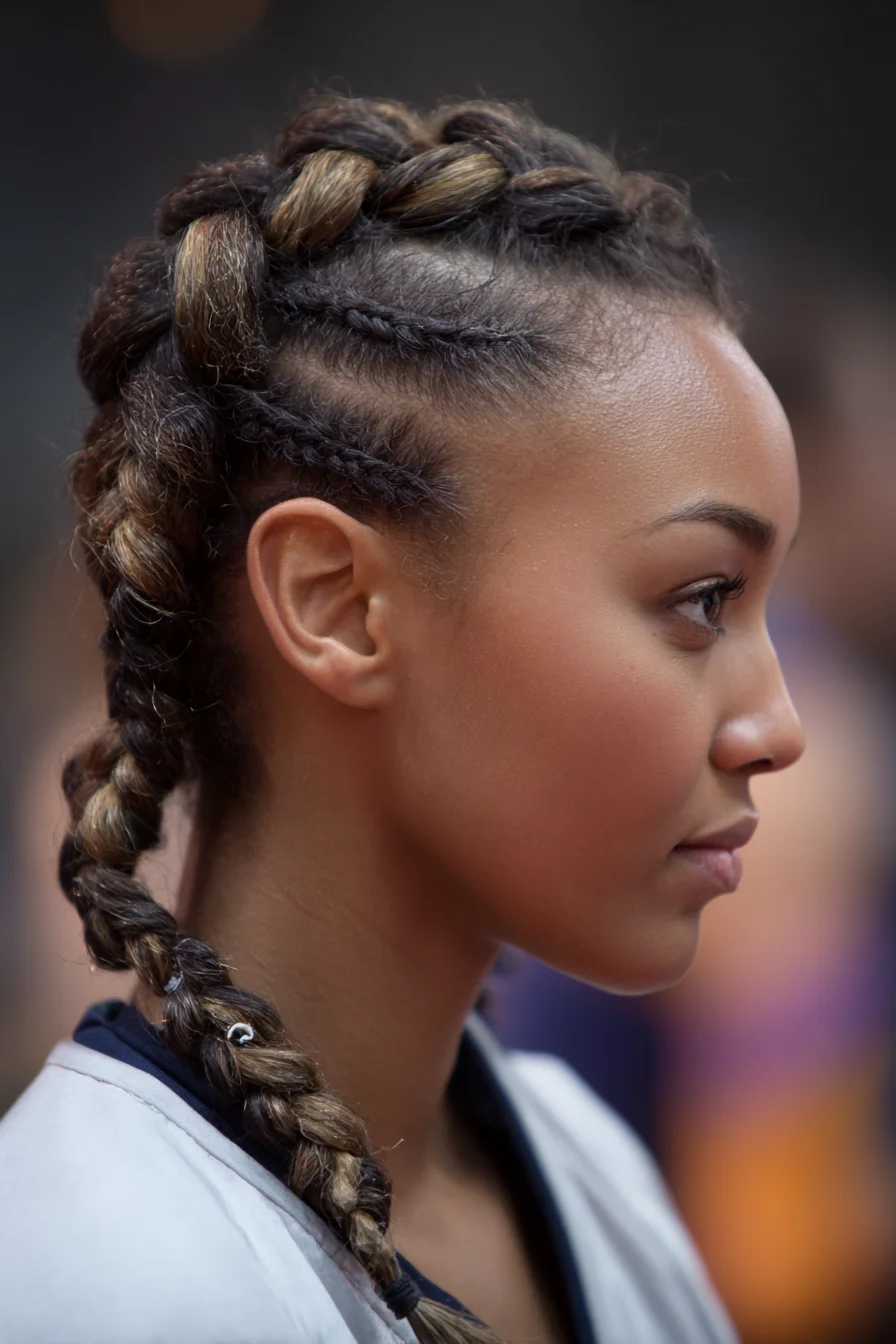 Double Dutch/Boxer Braids with Microcornrow Accents — Textured Hair Styling