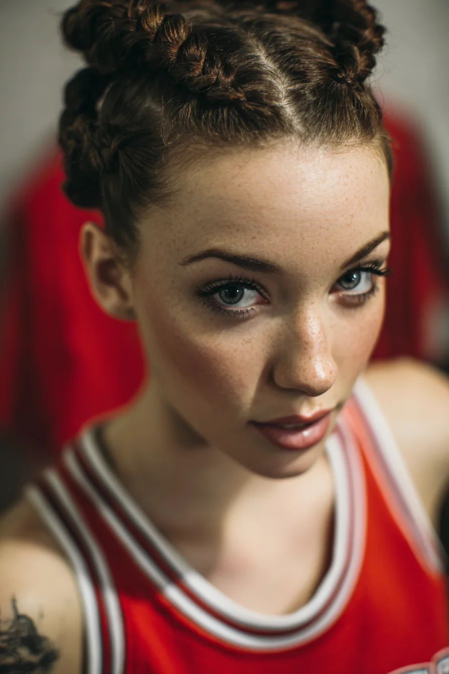 Double Dutch Braided Space Buns — Tight Cornrow Braids Wrapped into Buns