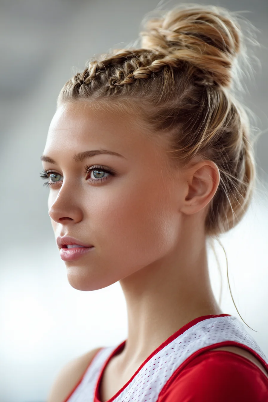Double Dutch Braids Leading to a Textured High Bun