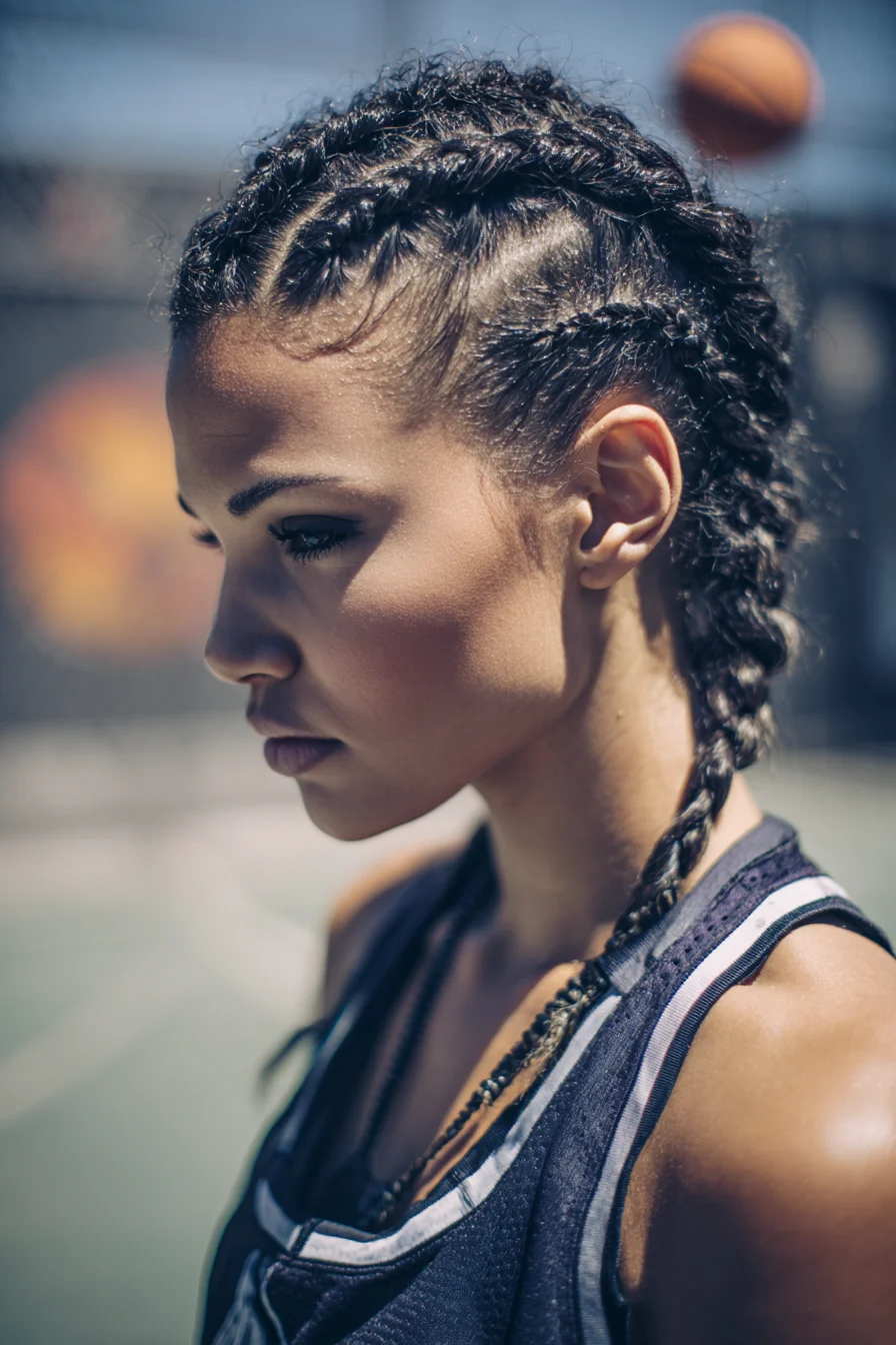 Double Dutch Cornrows into Long Braids — Sporty Tight Cornrow Style