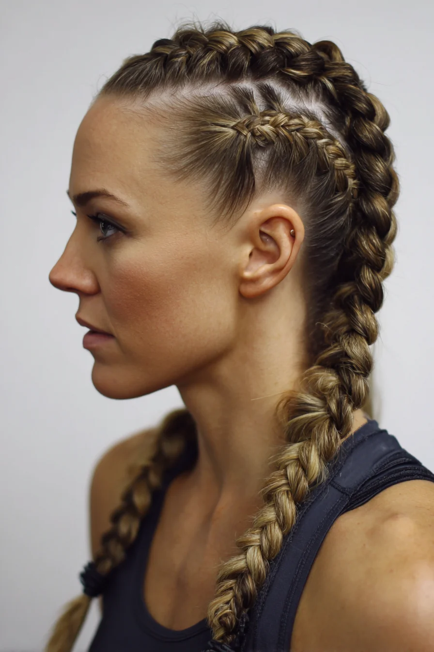 Double Dutch Cornrows into Long Braids — Tight Two-Strand Finish