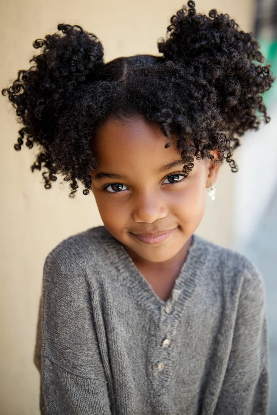 Double Puff Buns — Protective Style for Natural Curly & Coily Hair