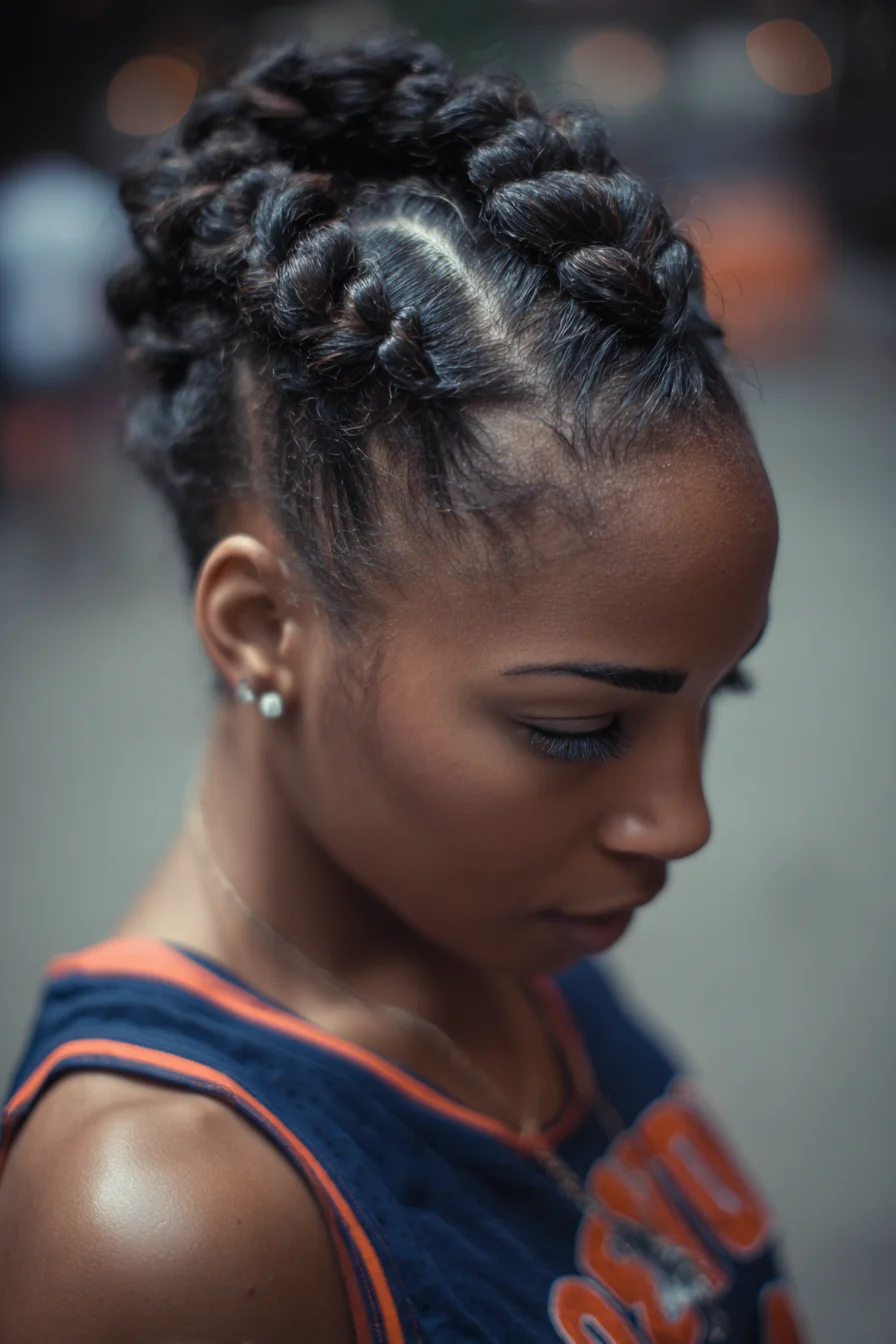 Flat Rope Twist Updo - Mini Coiled Buns for Type 3-4 Natural Hair