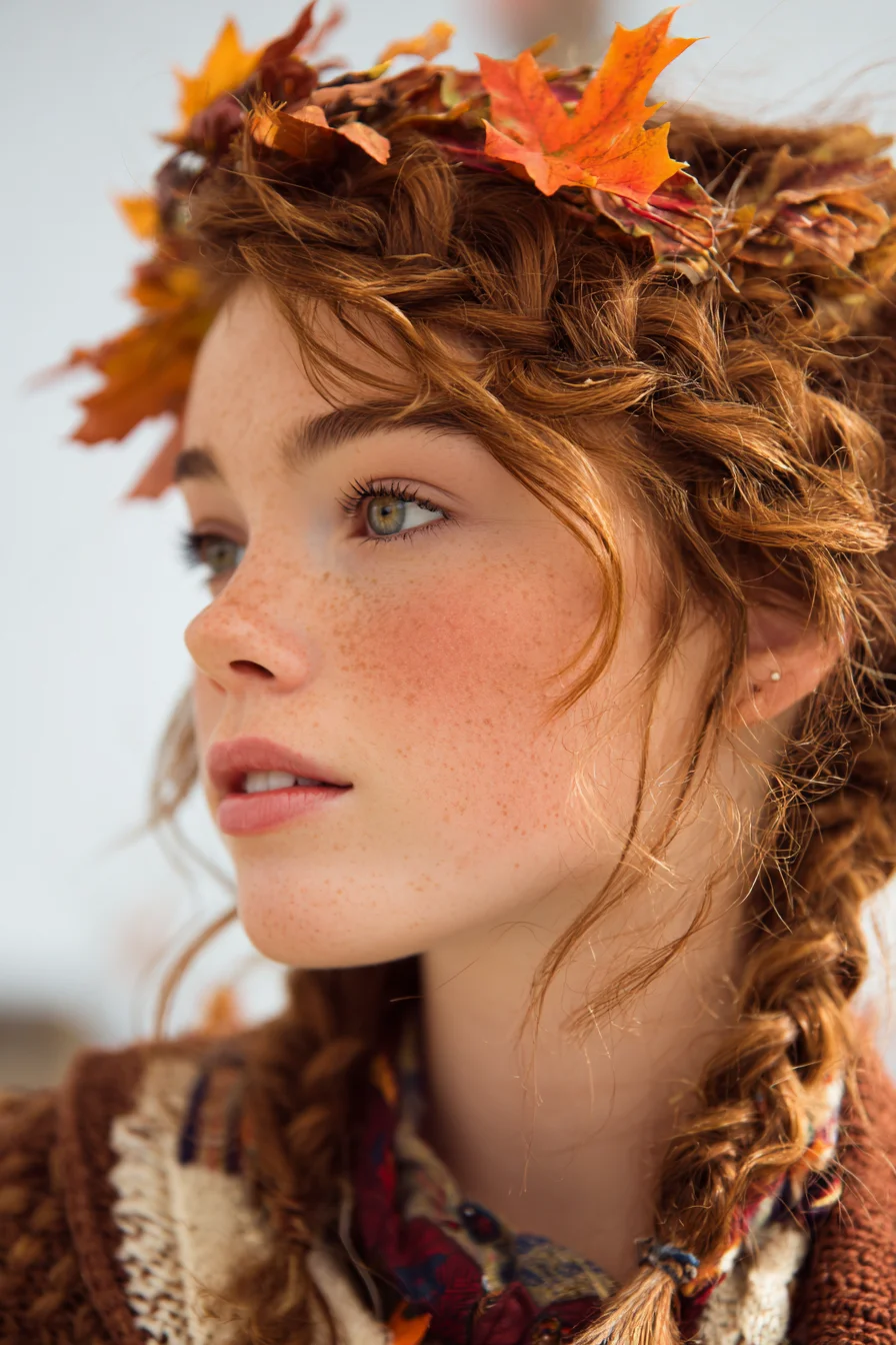 Loose Textured Double Braids with Face‑Framing Tendrils