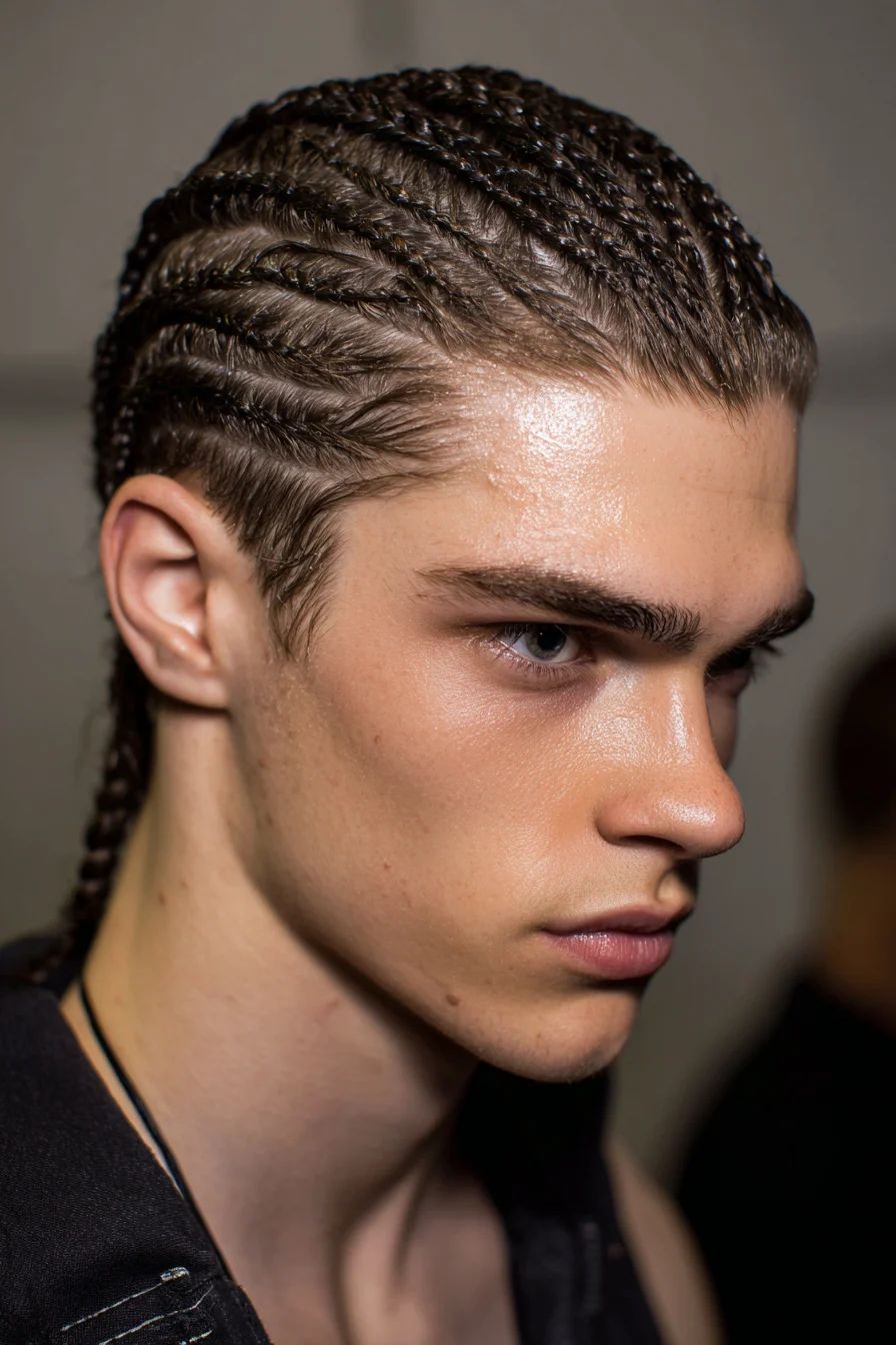 Sleek Tight Cornrow Braids for Men — Short to Medium Hair