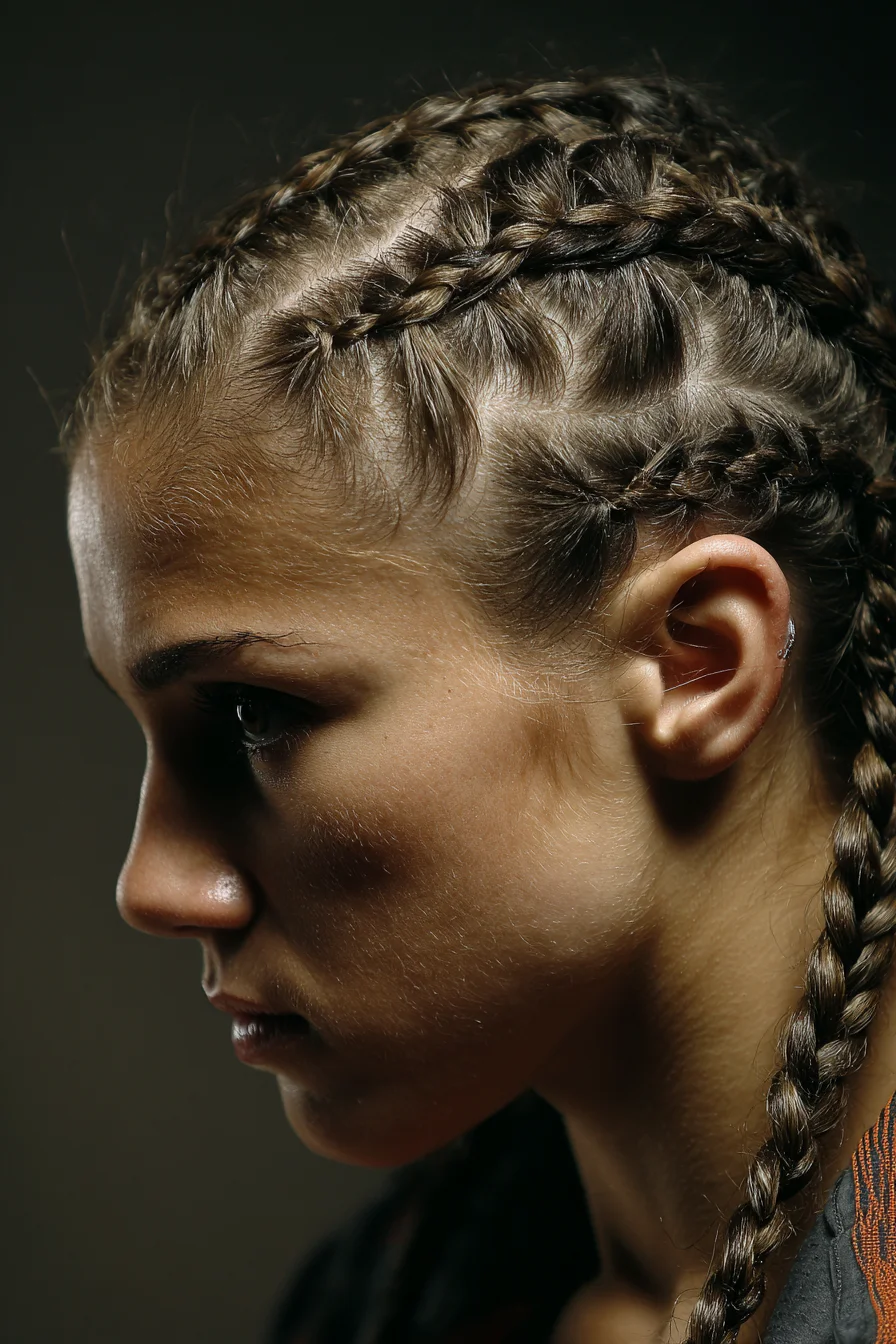 Sleek Tight Cornrow Braids with Defined Baby Hairs