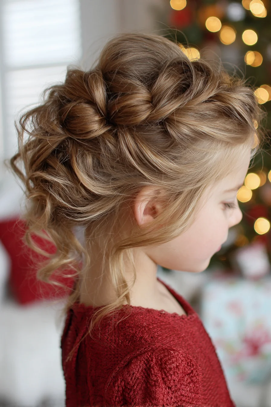 Soft Twisted Braided Updo for Girls - Messy Romantic Low Bun