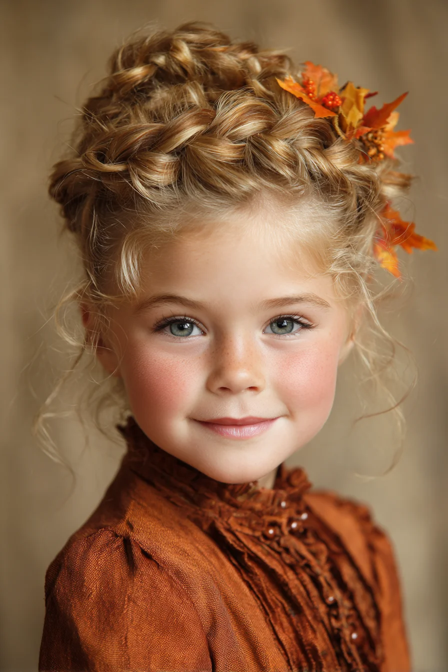 Textured Braided Crown Updo with Loose Face‑Framing Tendrils