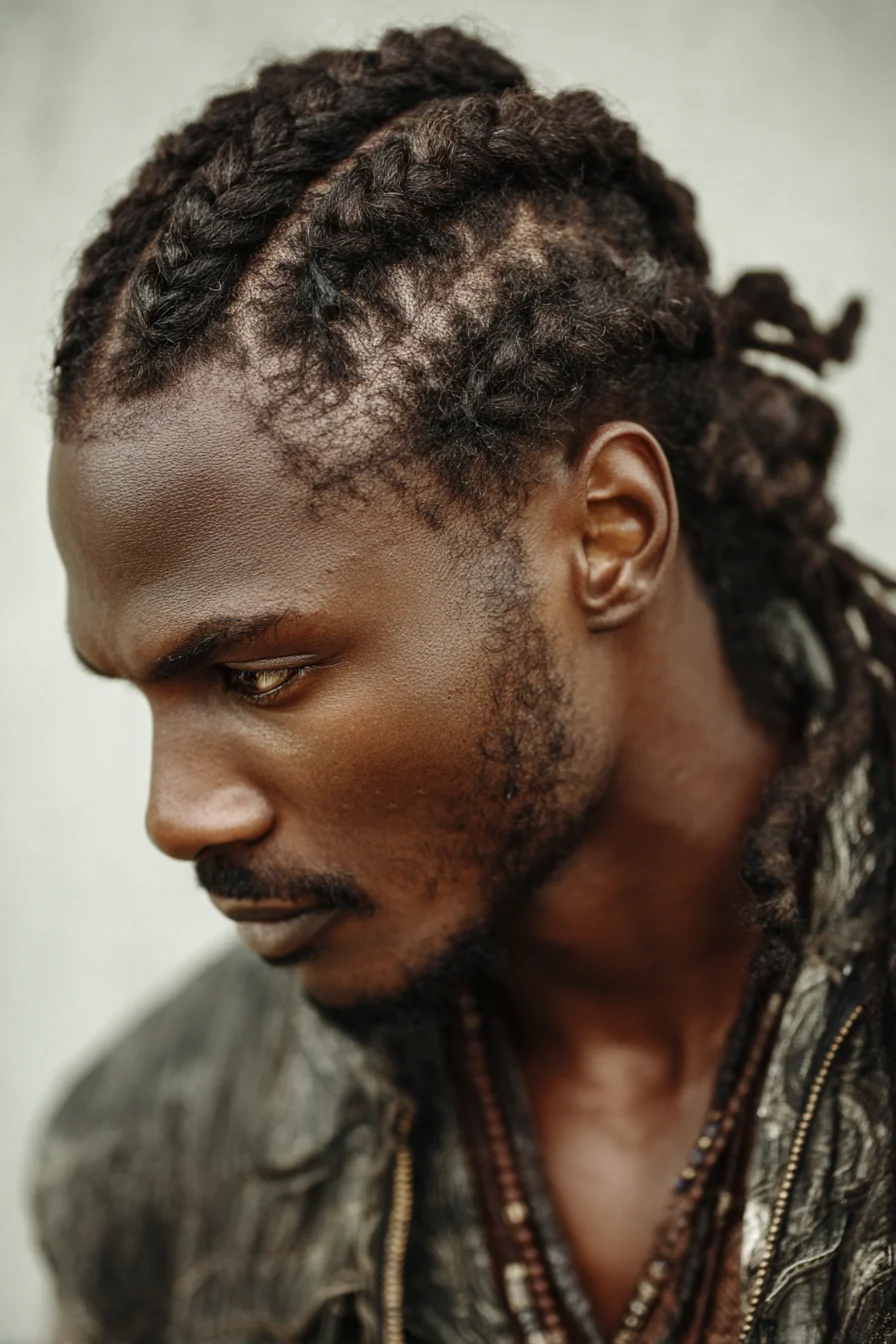 Textured Cornrow-to-Twist Style for Natural Afro Coils