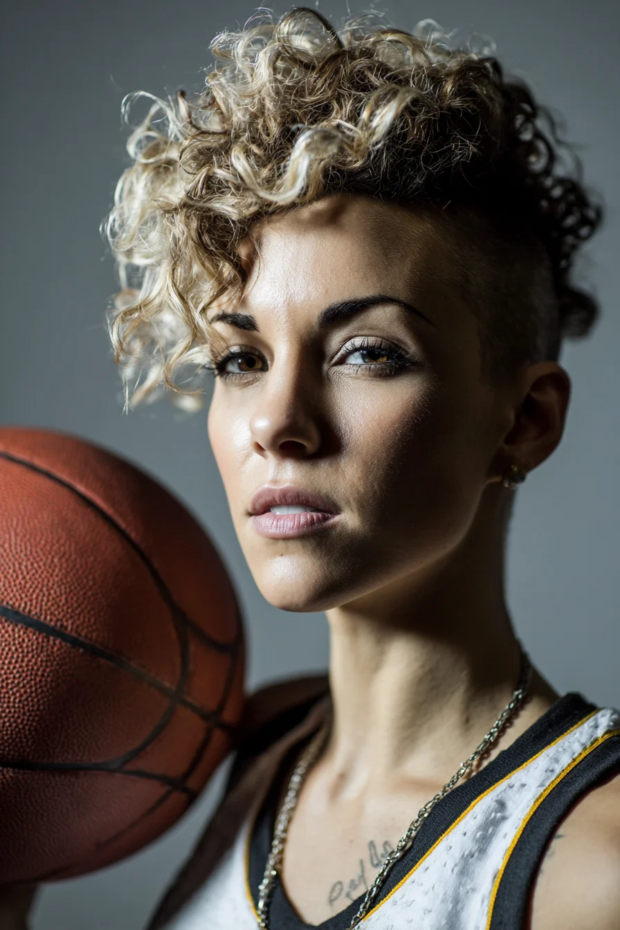 Textured Curly Top with Undercut — Short Sides & Defined Ringlets