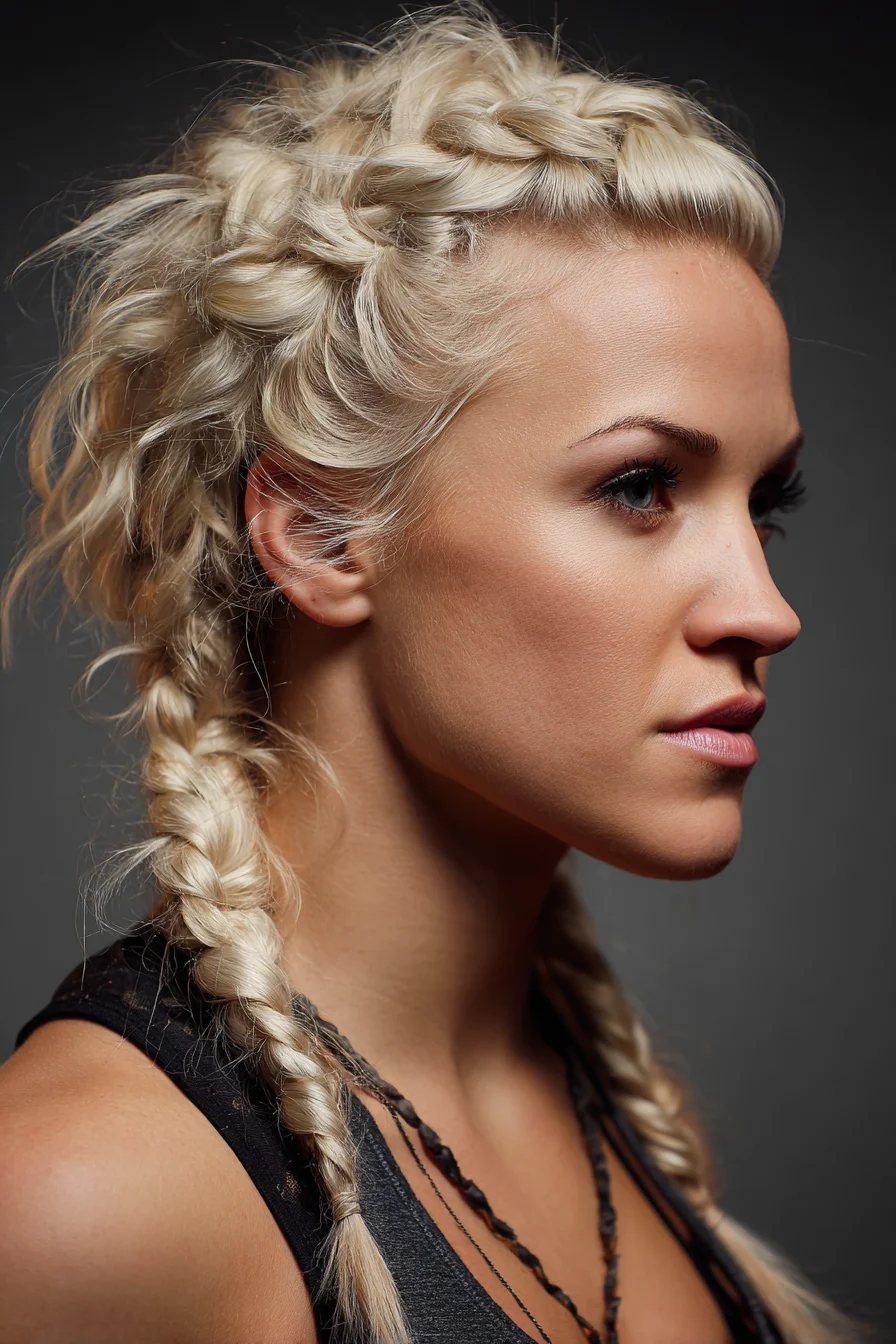 Textured Double Dutch Braids with Loose Crown and Beachy Finish