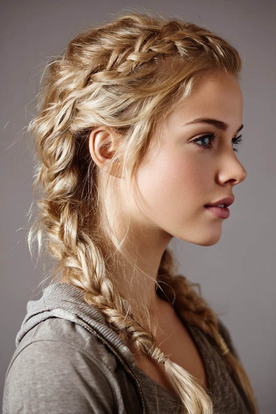 Textured Double Dutch Braids with Pancaked Crown and Face‑Framing Pieces