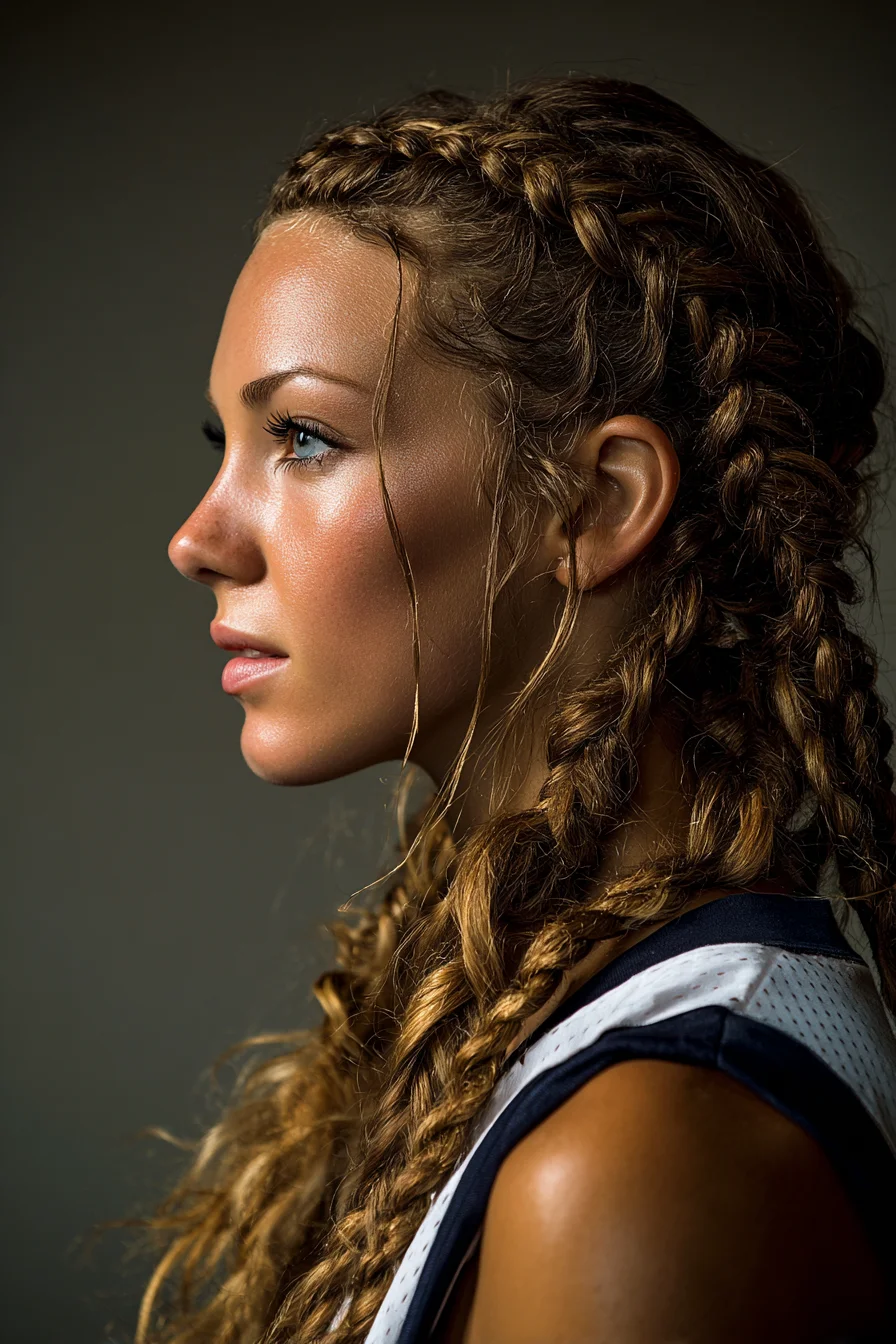 Textured Multi-Dutch (Boxer) Braids with Face‑Framing Tendrils