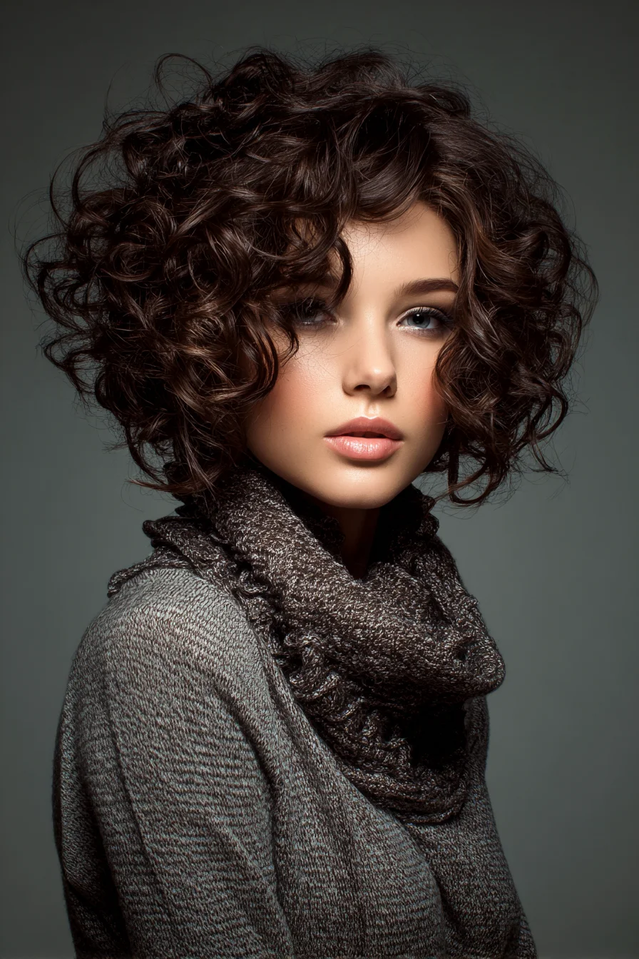 Textured Short Curly Bob — Voluminous Defined Curls