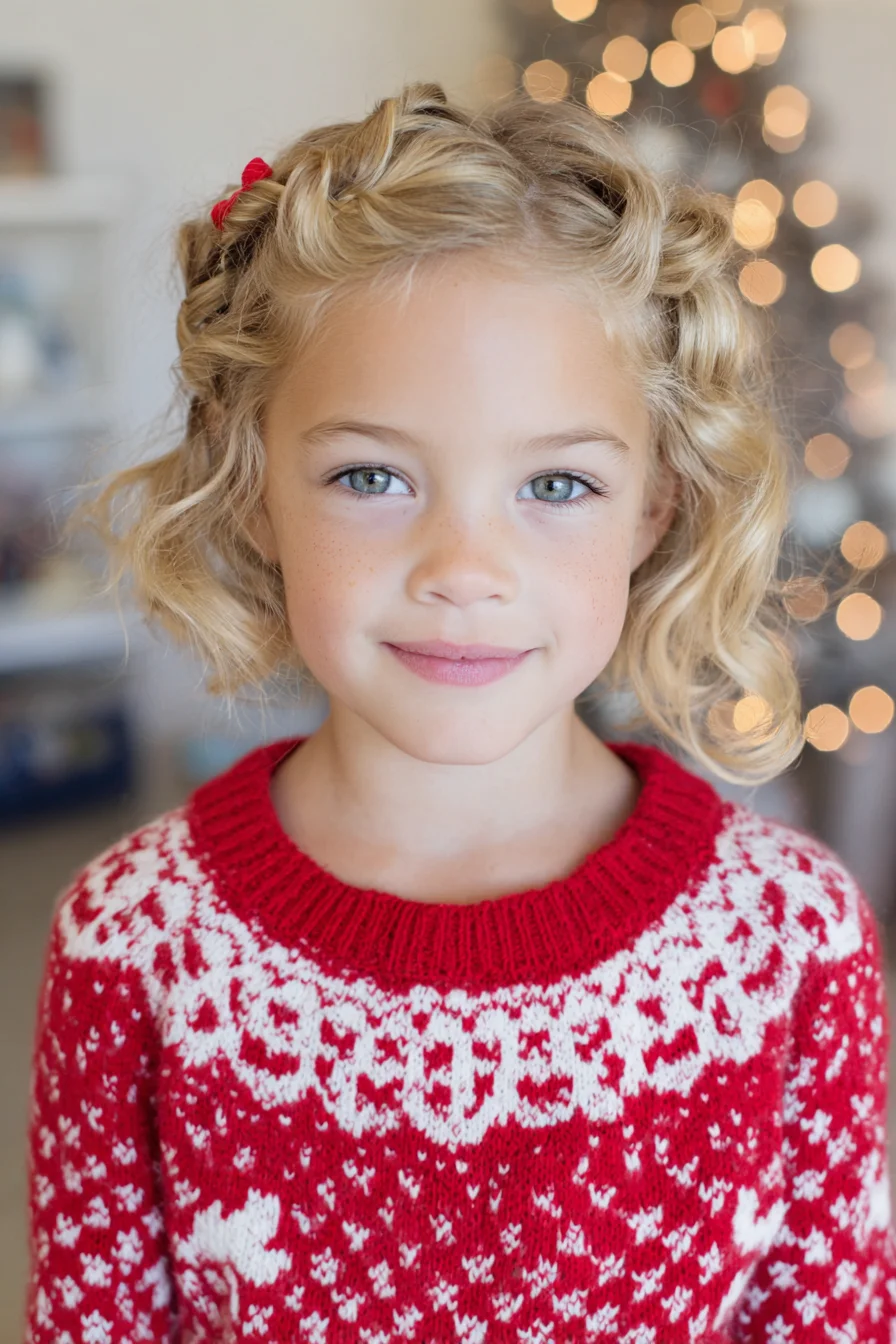 Textured Short Curly Bob with Twisted Front Sections