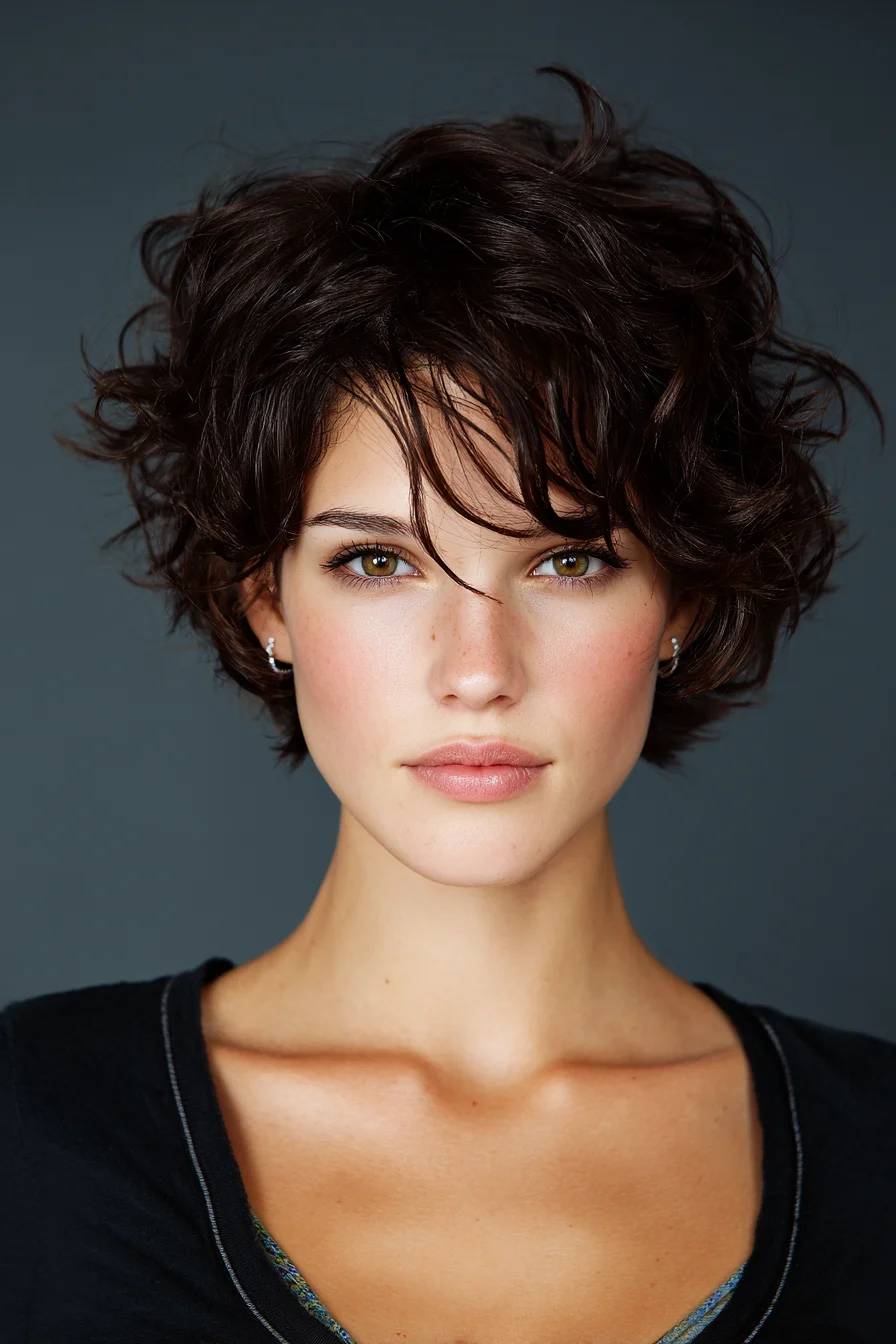 Tousled Short Shag Pixie with Textured, Piece-y Fringe
