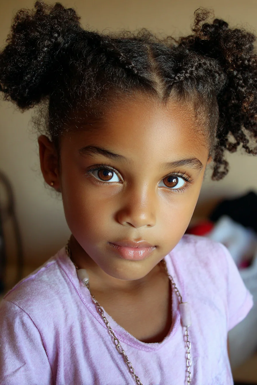 Two Flat-Twist Puffs for Natural Curly Hair