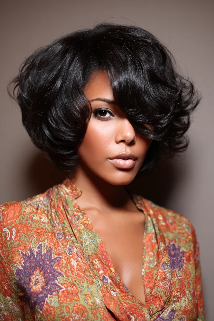 Voluminous Layered Bob with Face‑Framing Curls