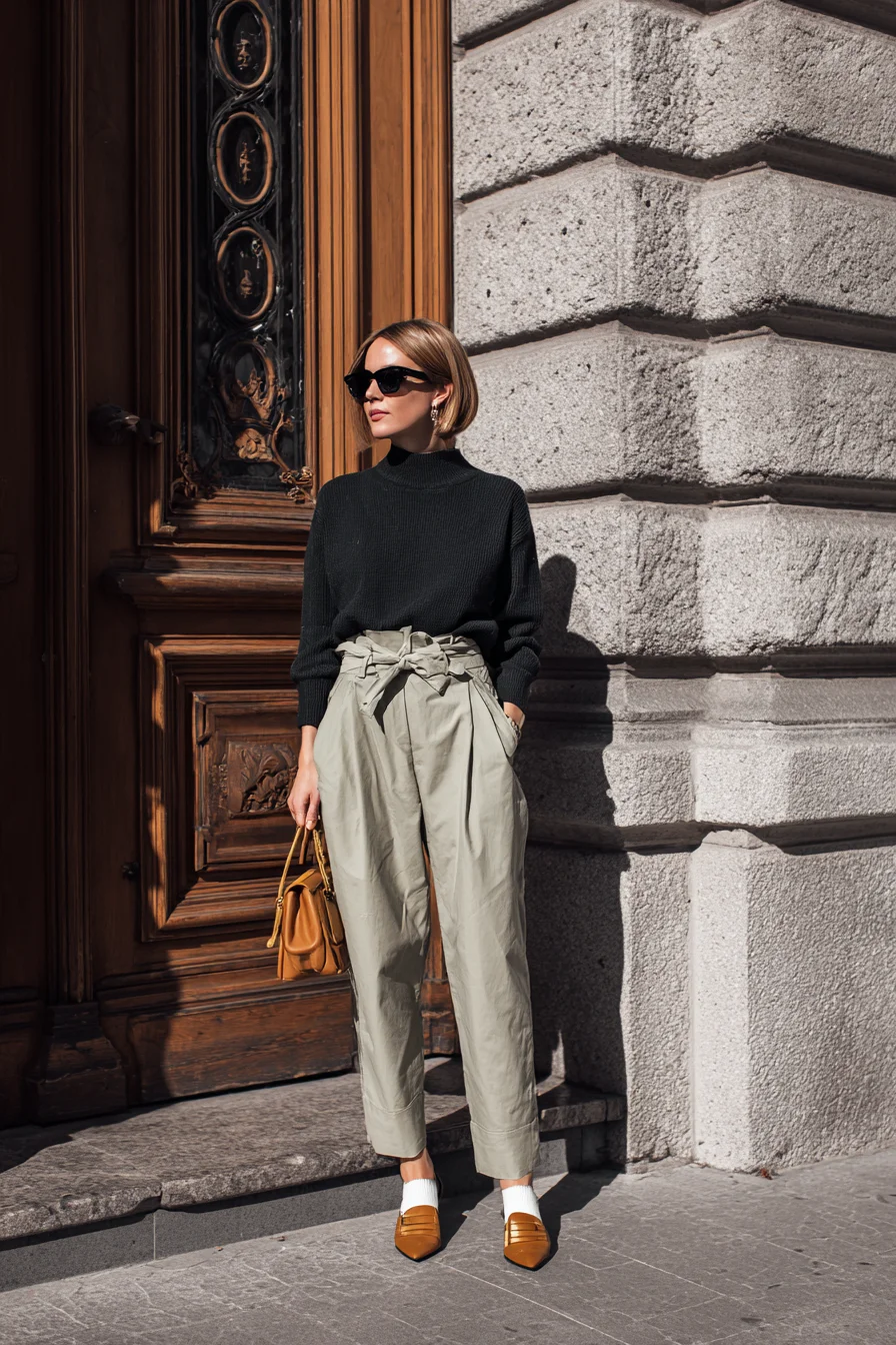 Autumn Neutrals on a Sunlit Street