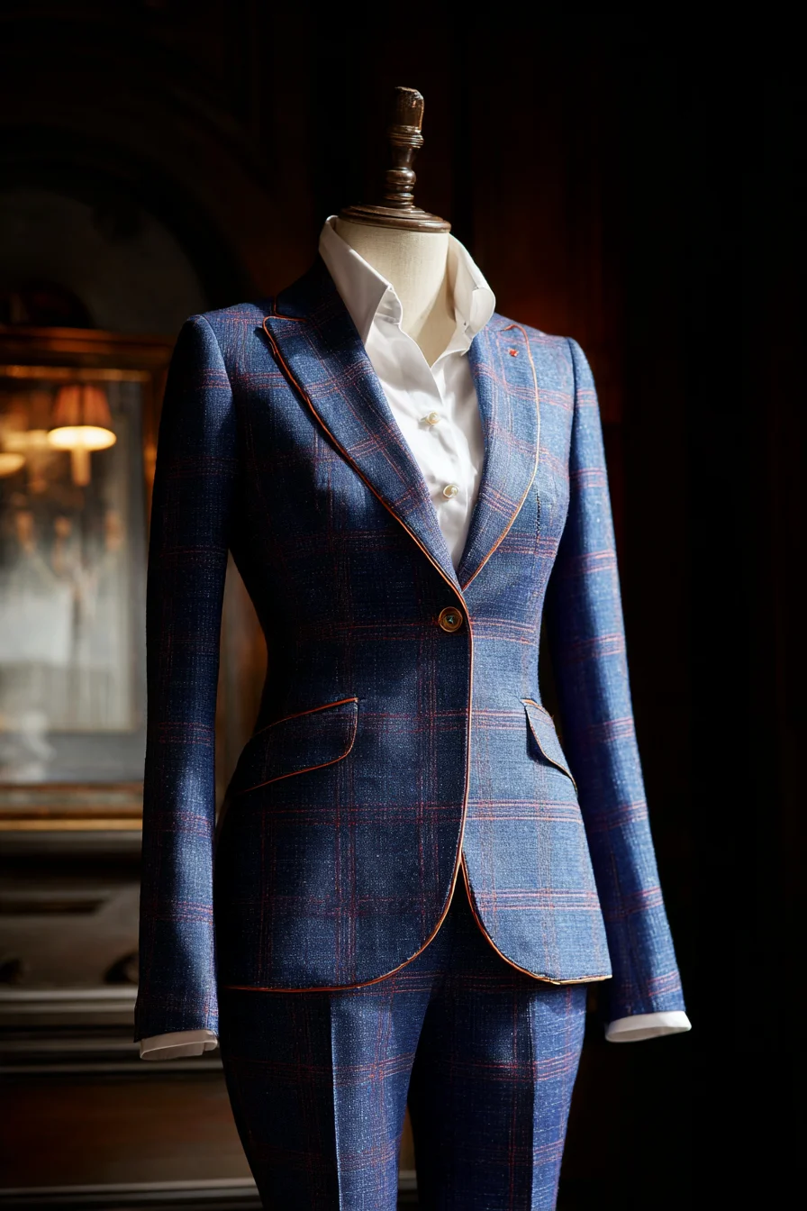 Blue Plaid Tailored Suit on Display