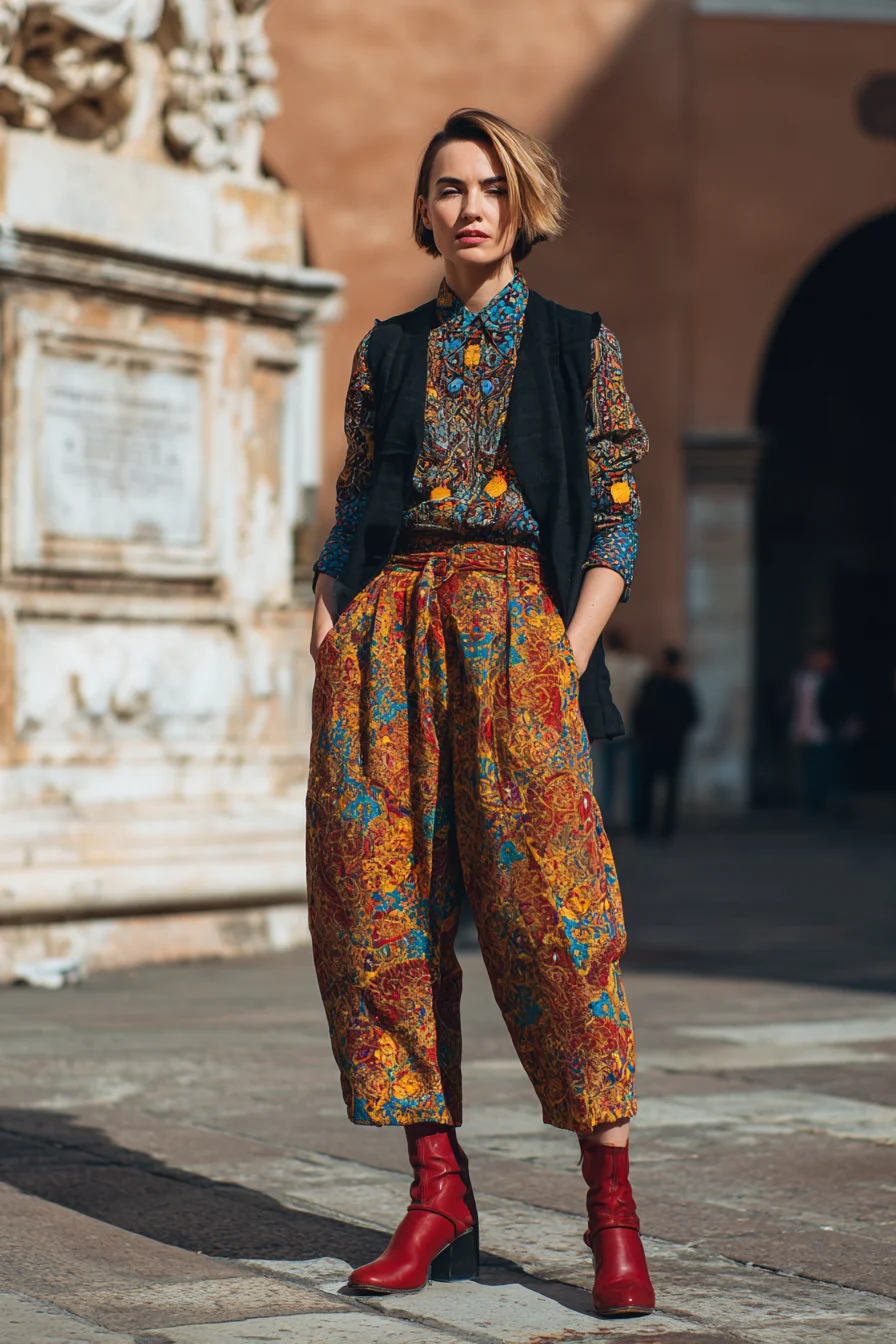 Bold Prints on European Cobblestones