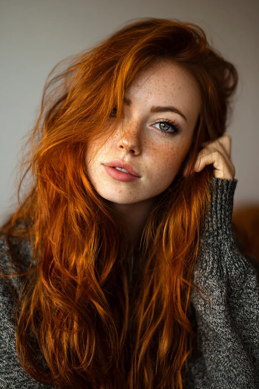 Copper Waves and Freckled Skin