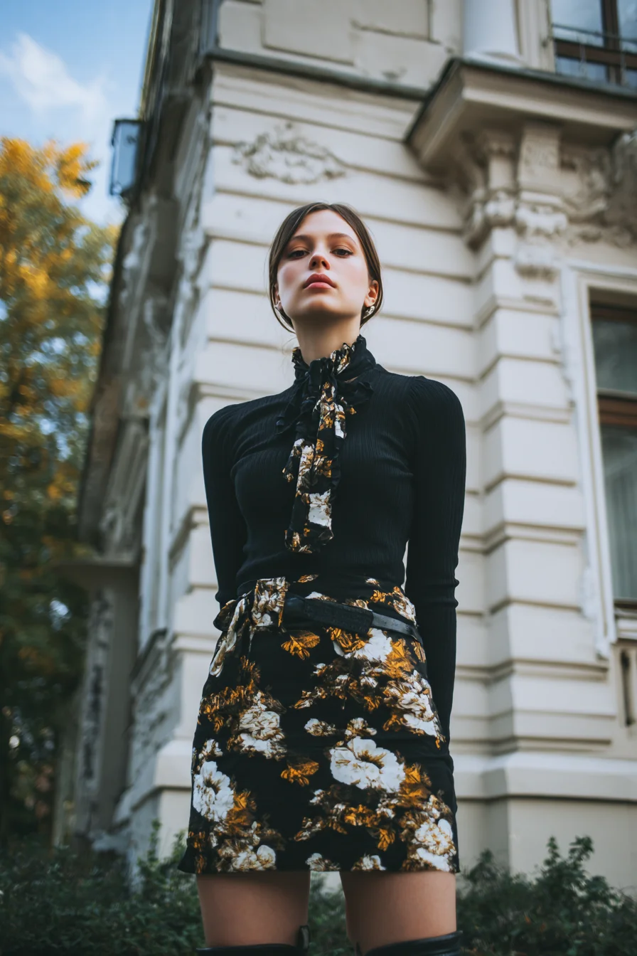 Dark Florals Against Parisian Stone