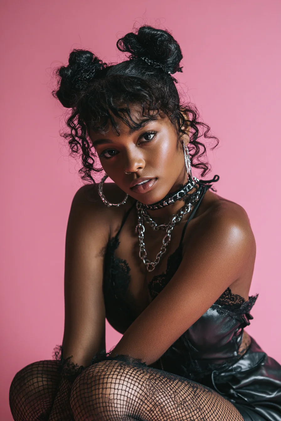 Dark Glamour Against Pink