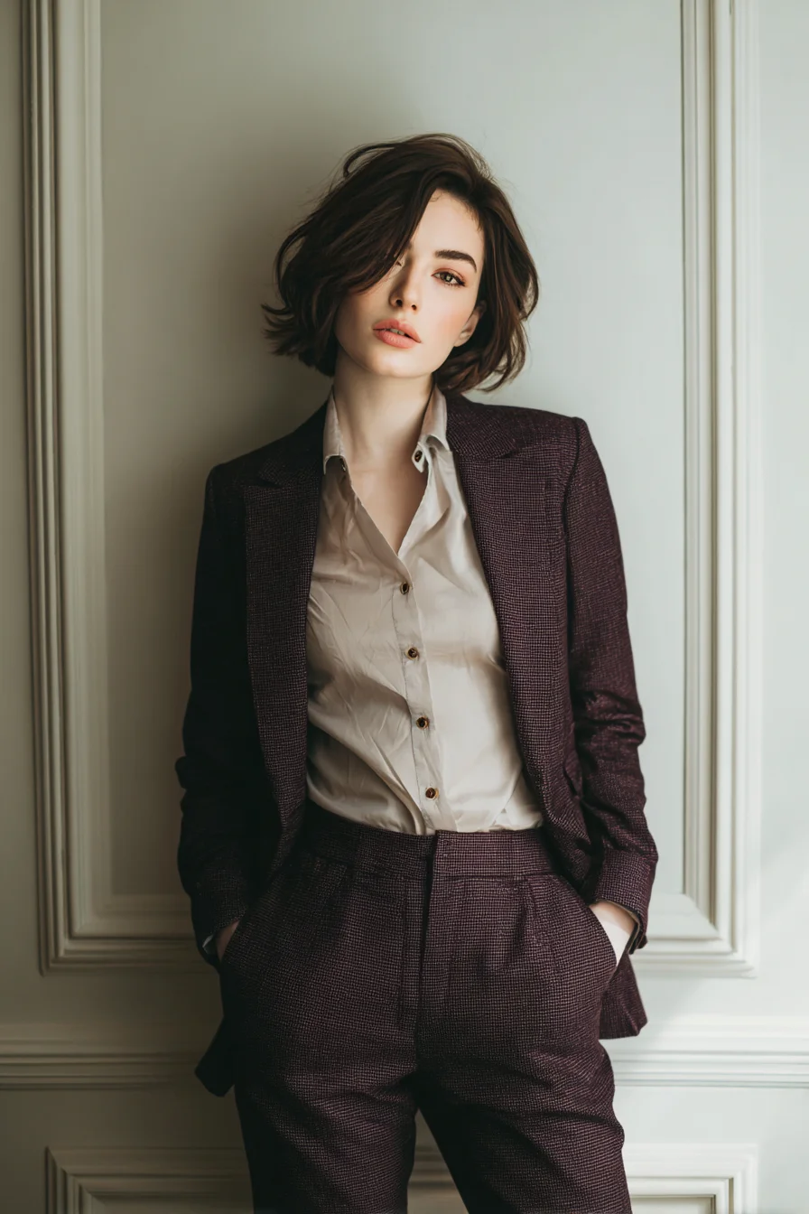 Dark Plum Suit, Quiet Authority