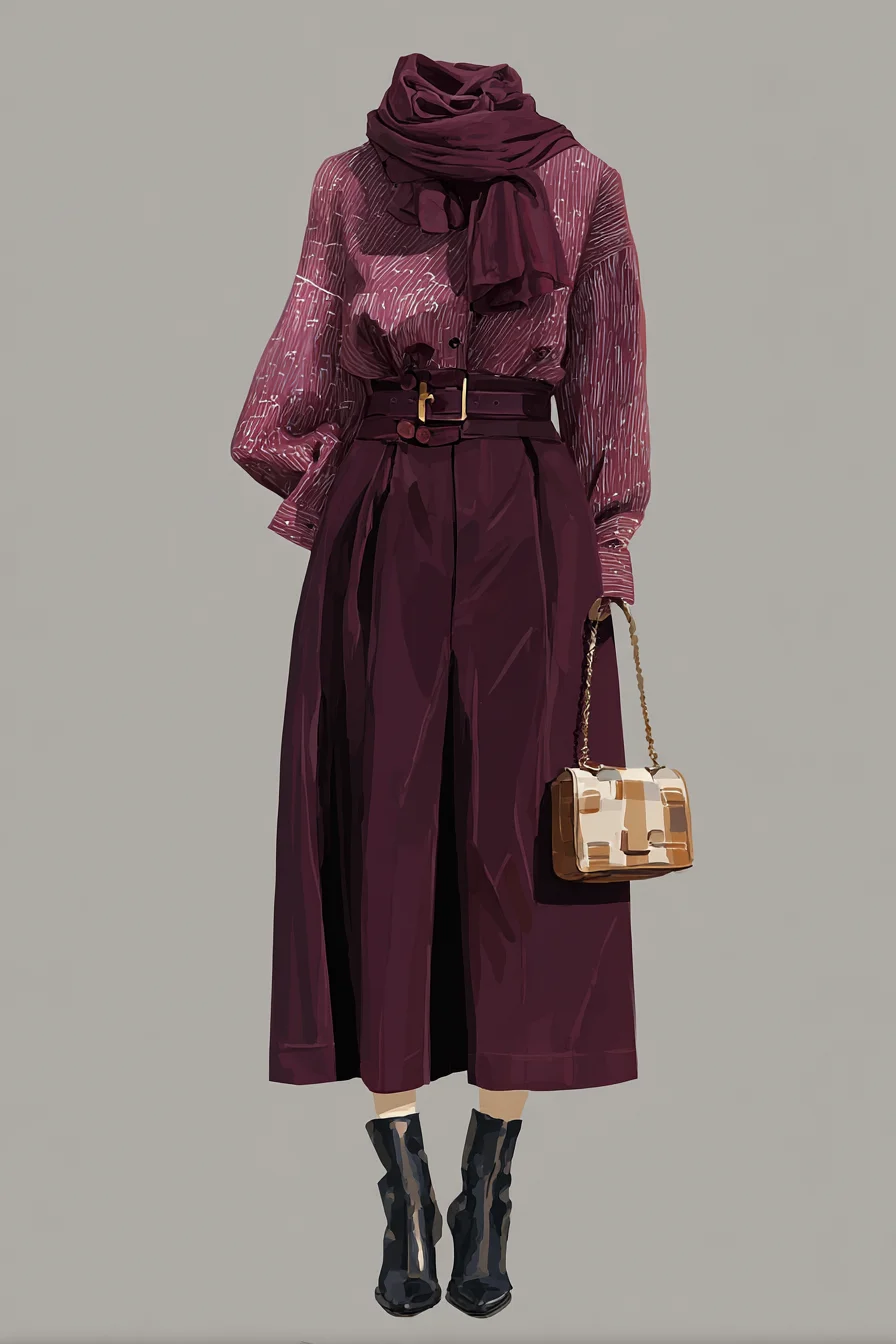 Deep Burgundy Head to Toe