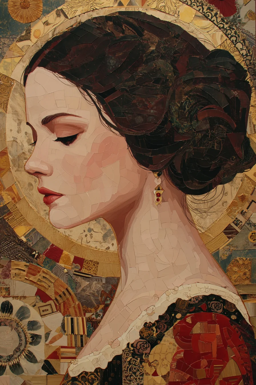 Golden Reverie in Mosaic