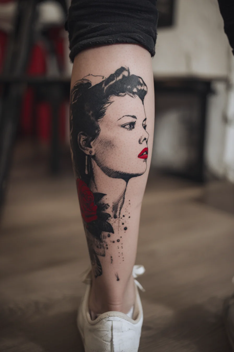 Old Hollywood Portrait in Ink