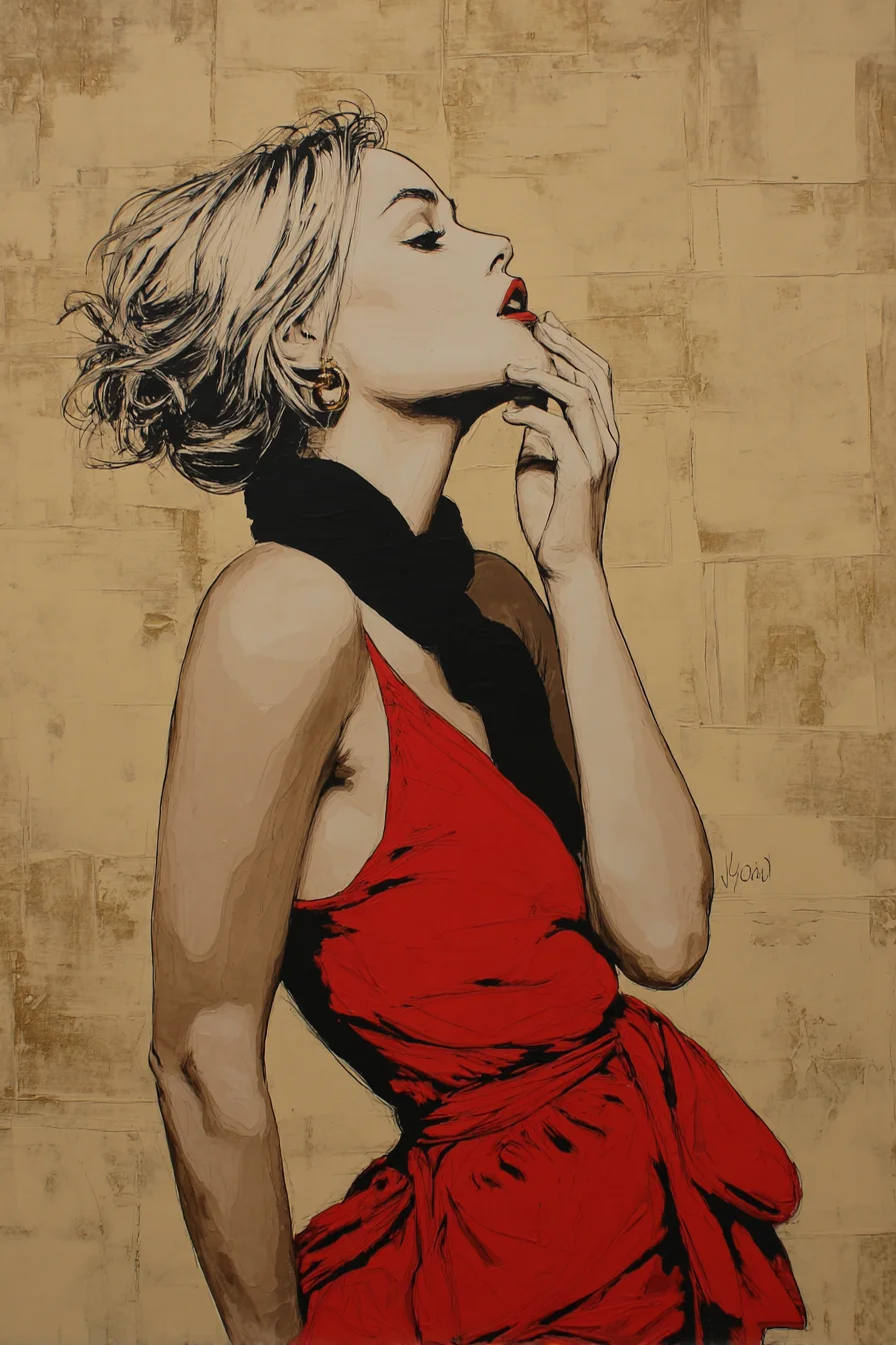 Red Dress, Golden Reverie