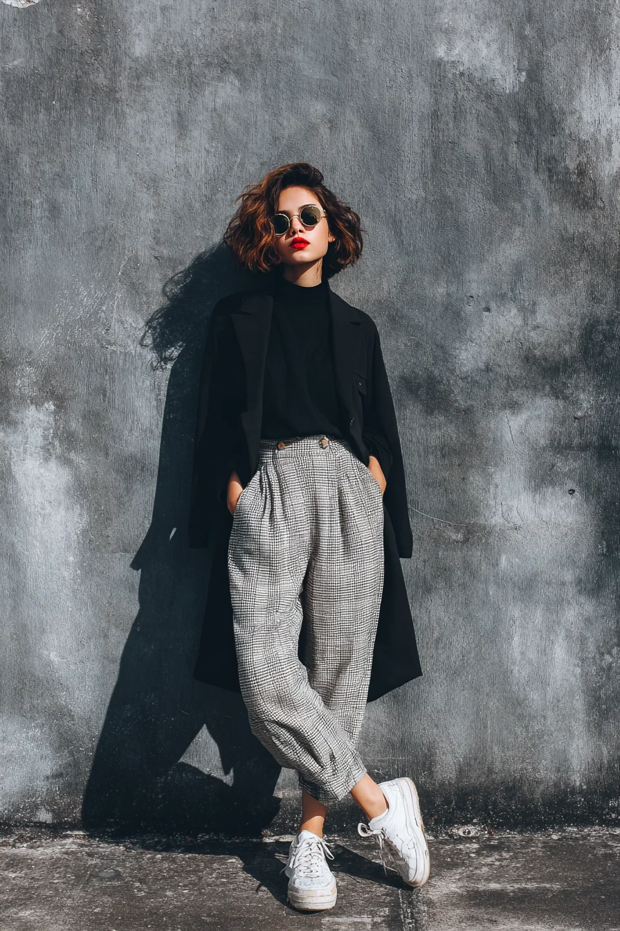 Urban Cool in Plaid and Black