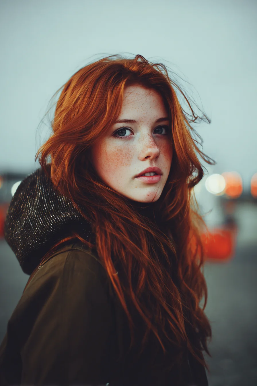 Wind-Swept Copper in the Grey