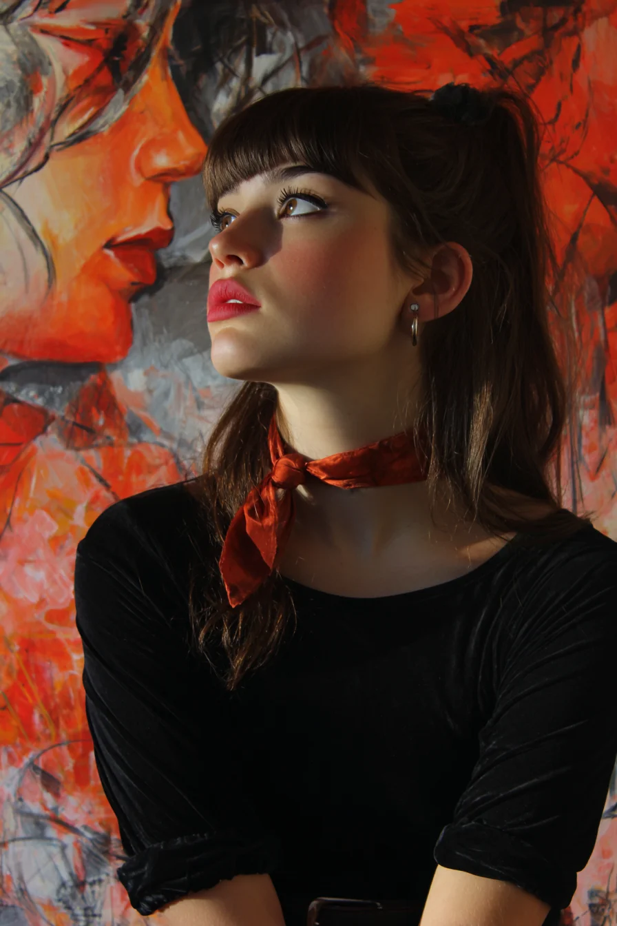 Woman Against a Fiery Canvas