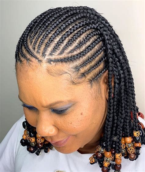 Beaded Cornrow Braids braid hairstyles