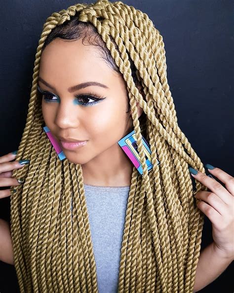 Blonde Twist Braids braided hairstyles