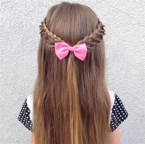 Braided Crown Bow hairstyles for girls