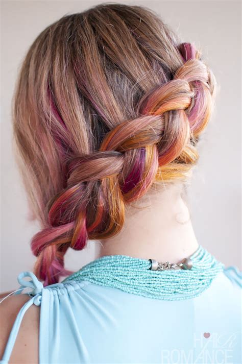 Colorful Side Braid braid hairstyles