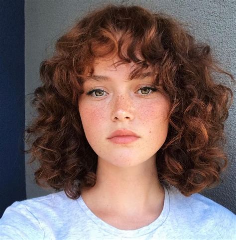 Curly Bob with Bangs curly hairstyles