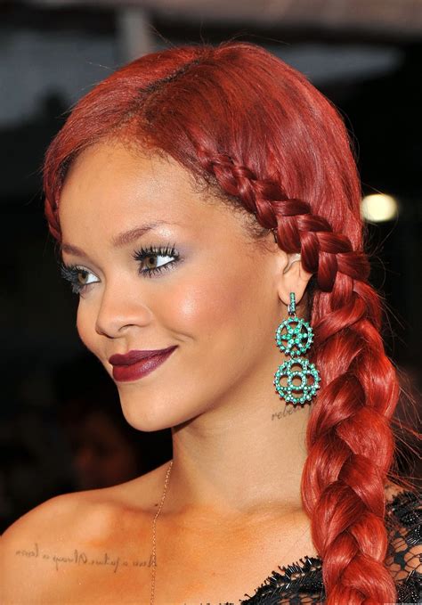 Red Braided Elegance braid hairstyles